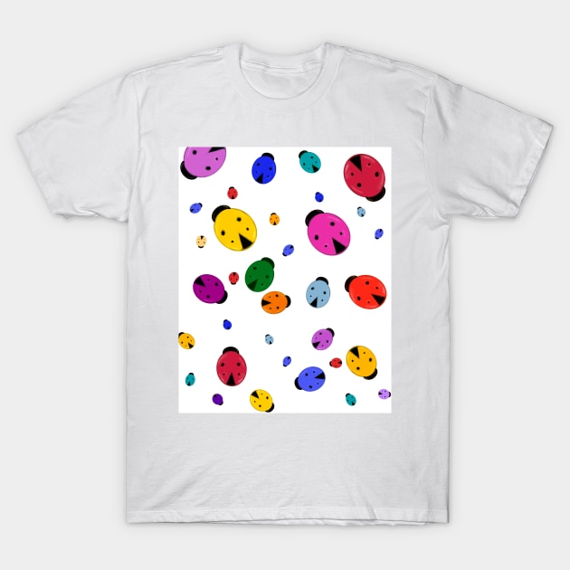 Fun bright ladybug pattern T-Shirt by kuallidesigns
